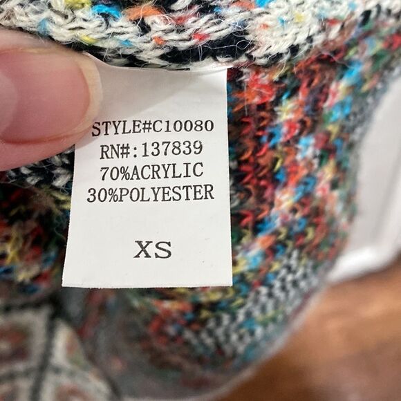 Debut Aztec Print Open Front Cardigan/Duster Size XS - Picture 4 of 5